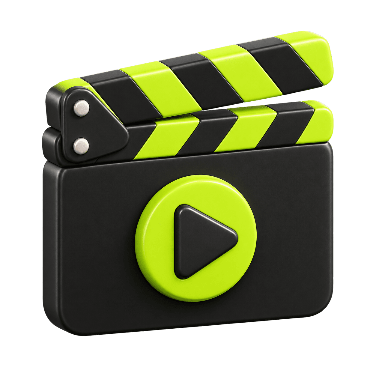 Claquete 3D com botão de play